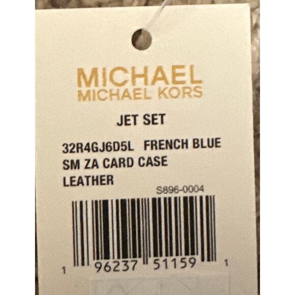 Michael Kors Leather Jet Set Card Case French Blue New with tags - Picture 4 of 4